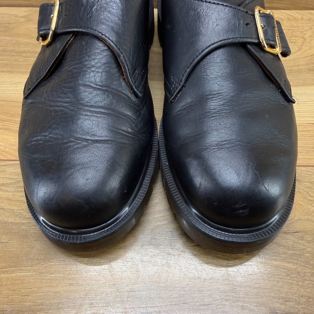 Dr Martens Vintage Y2K Monk Strap Oxfords Womens 8 UK 6 Black Lug Chunky ENGLAND - Picture 4 of 11